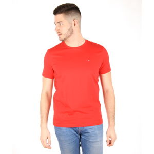 Tommy Hilfiger pánské červené tričko Basic - XL (683)
